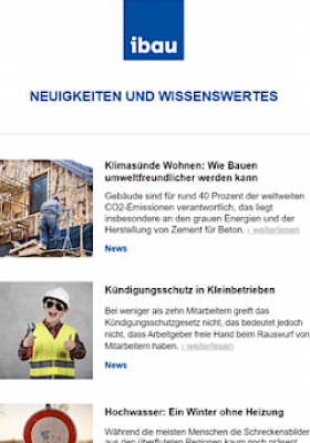 Artikel aus dem ibau Newsletter